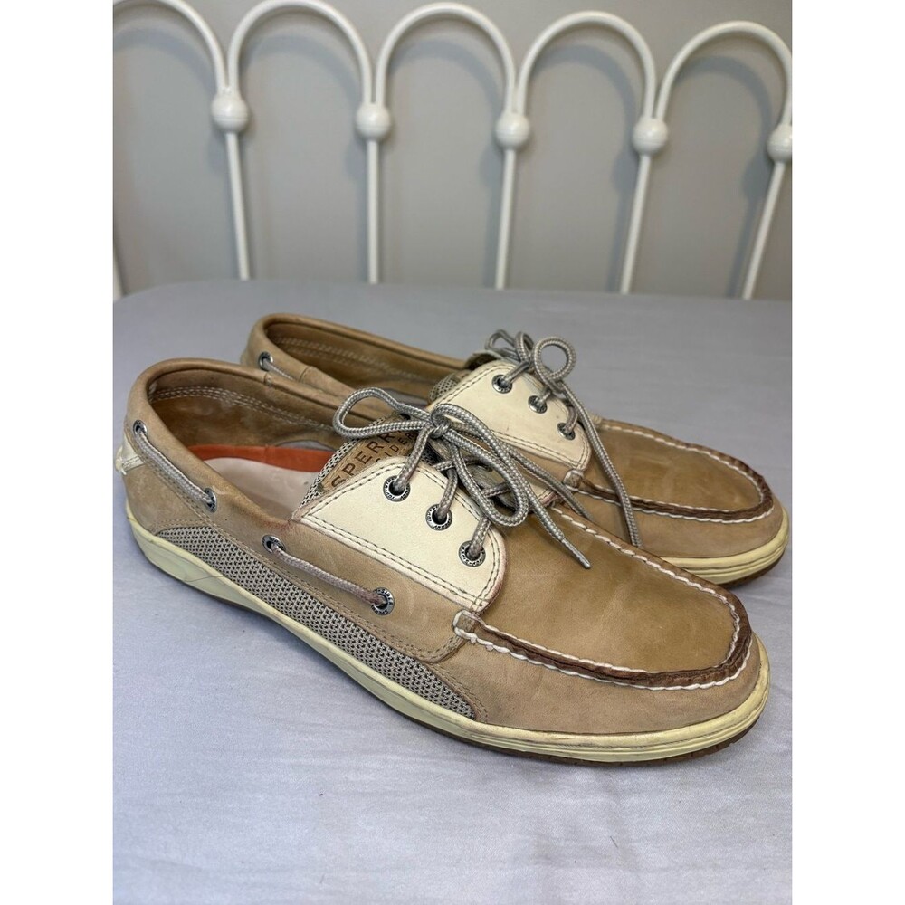 Sperry Top-Sider Leather Boat Shoes Tan Beige Men’s 10.5 M